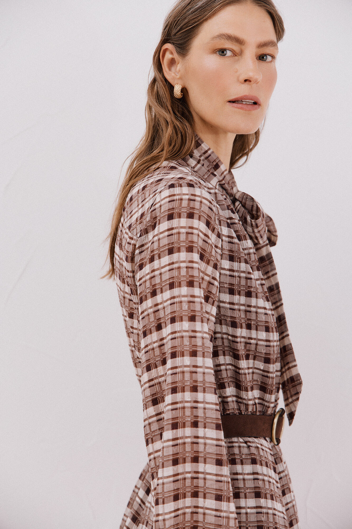 Cortefiel Vestido fluido estampado Multicolor