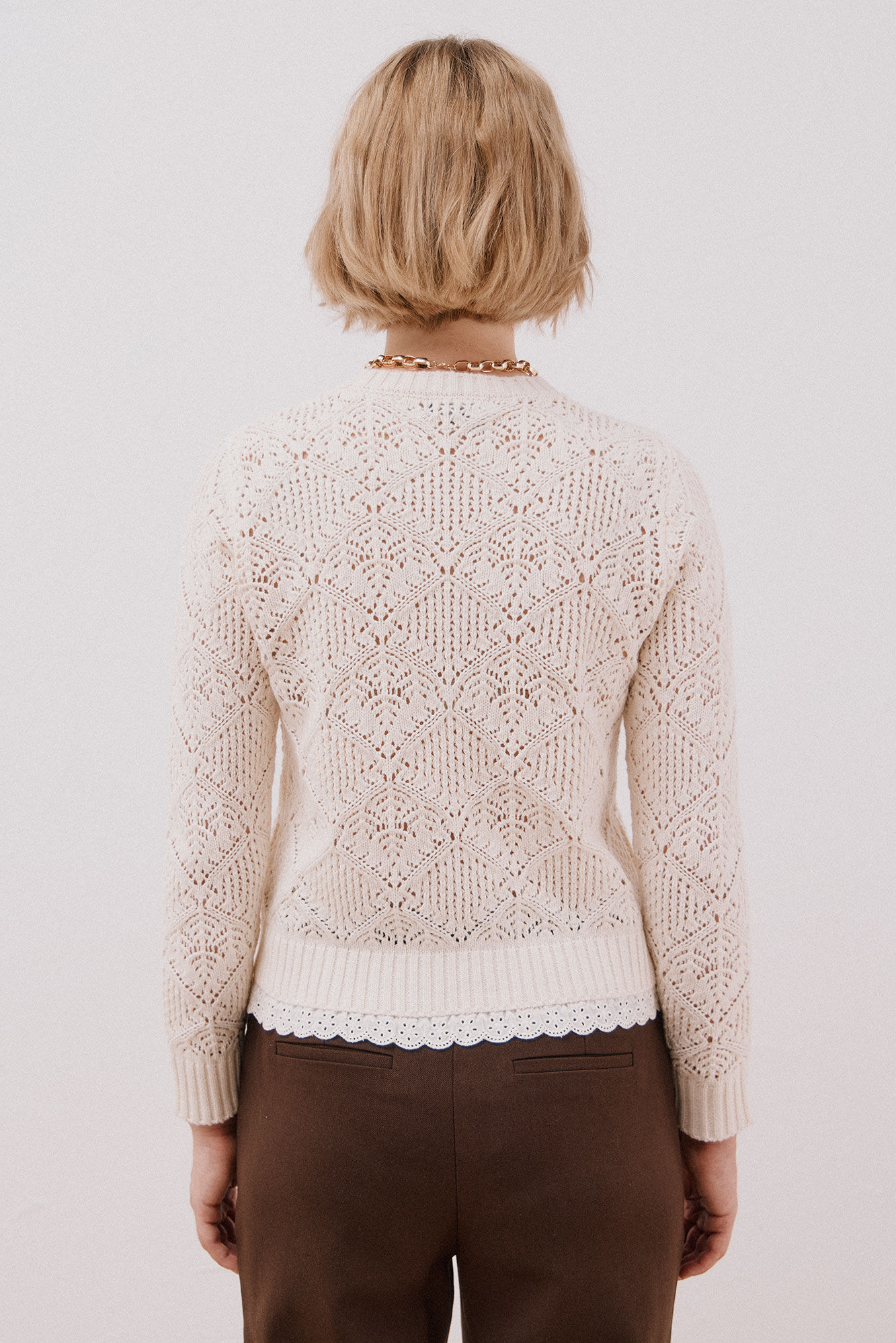 Cortefiel Su&eacute;ter de tejido Marfil