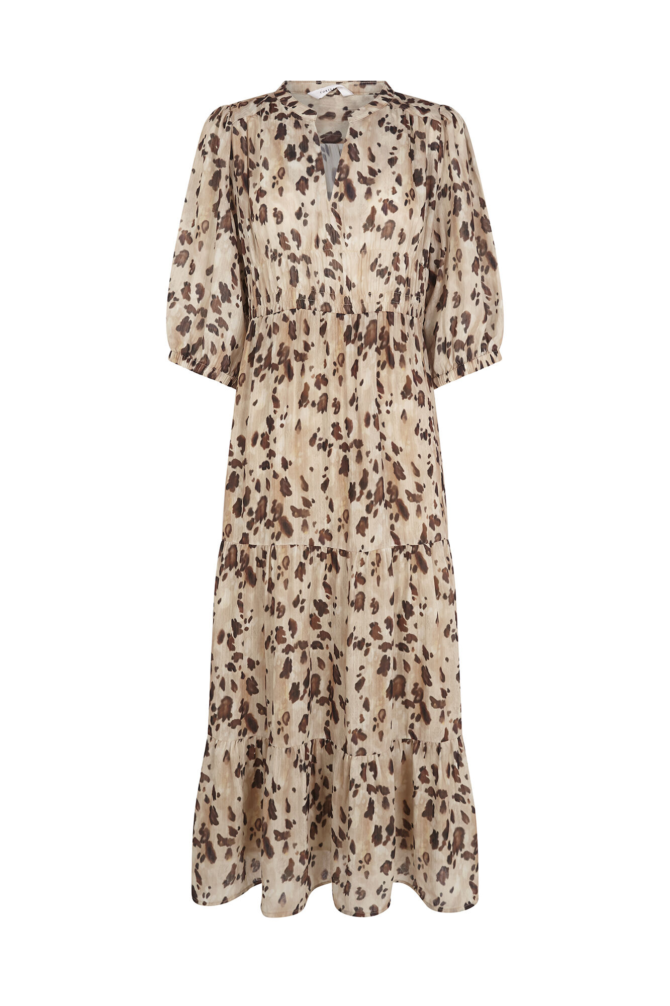 Cortefiel Vestido largo estampado ajustado Multicolor