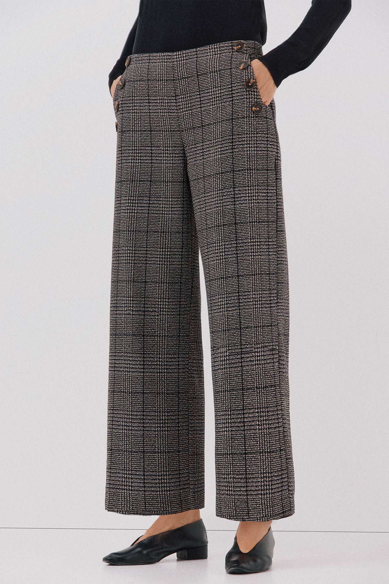 Cortefiel Pantal&oacute;n crop ancho para mujer