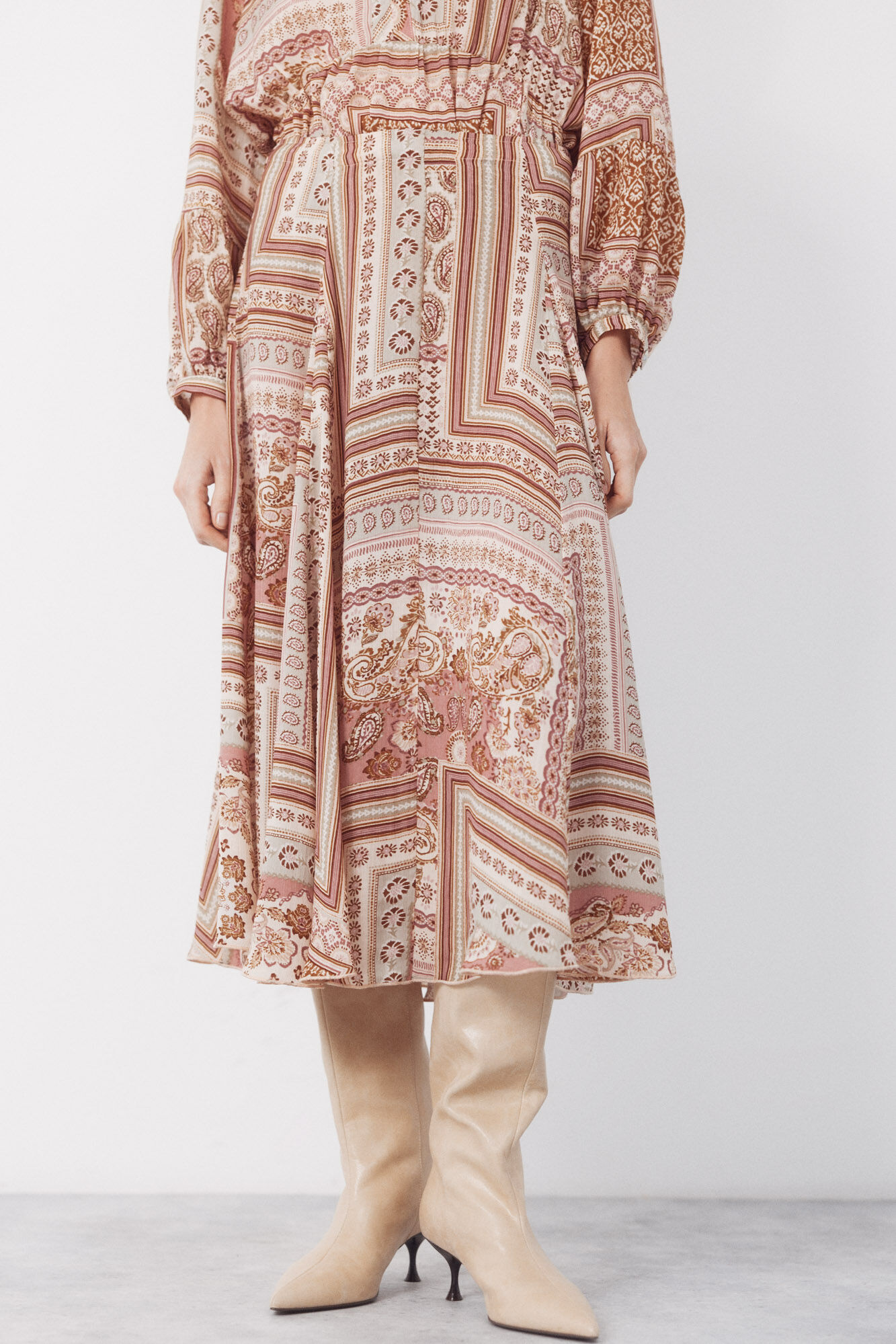 Cortefiel Falda de quillas estampada