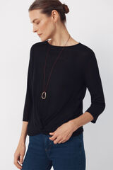 Cortefiel Playera con nudo Negro
