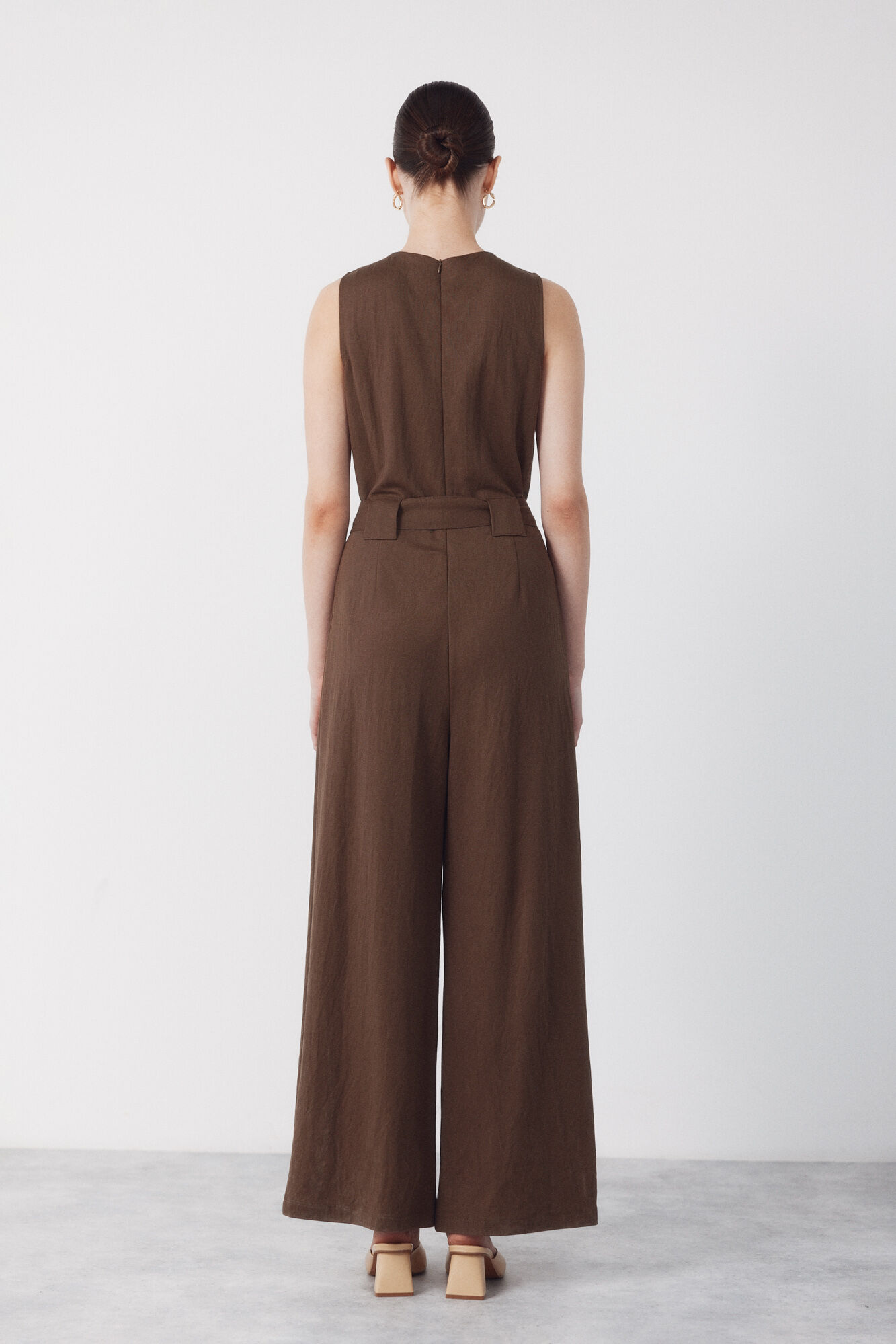 Cortefiel Jumpsuit de piqu&eacute; Marr&oacute;n oscuro