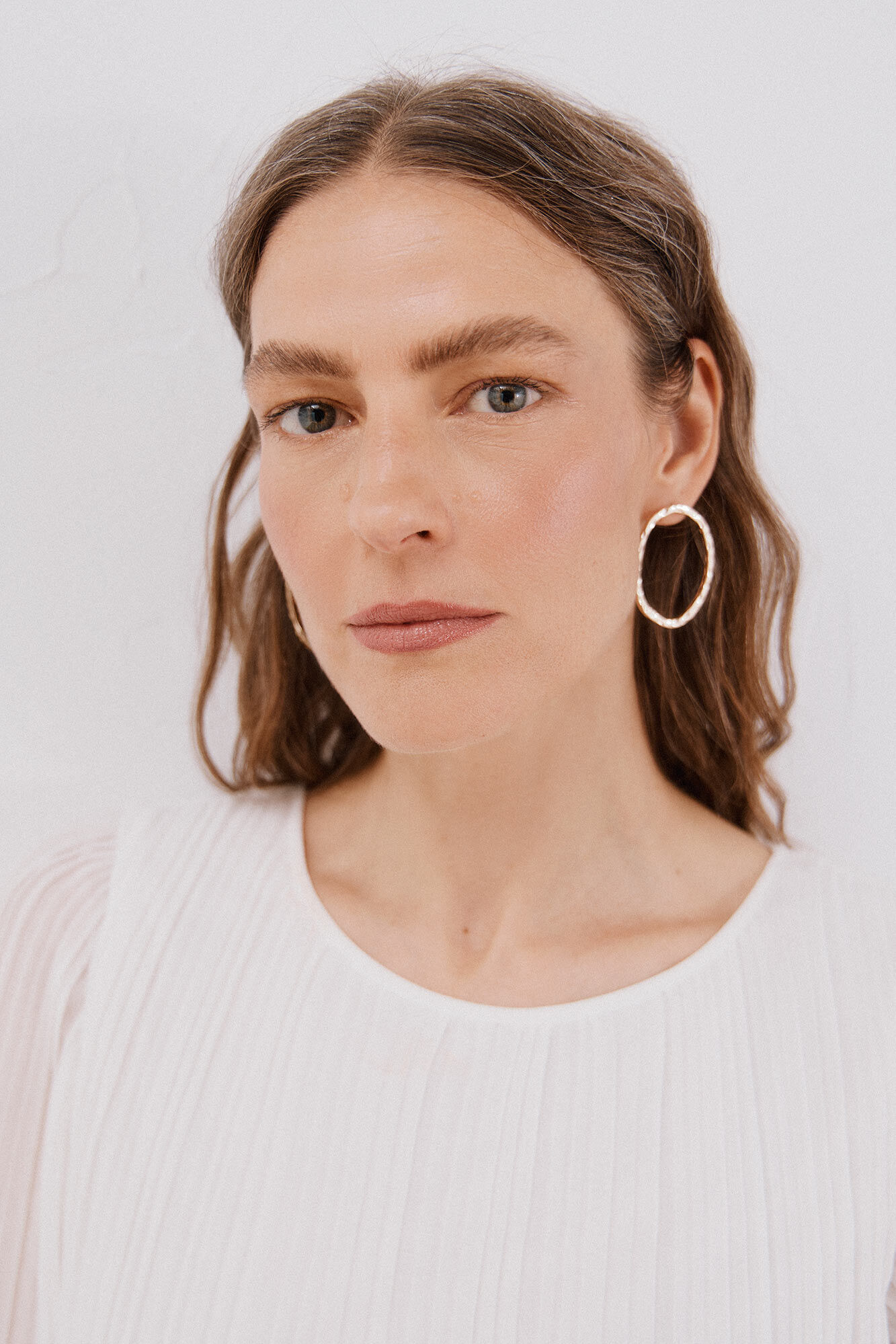 Cortefiel Blusa plisada Blanco