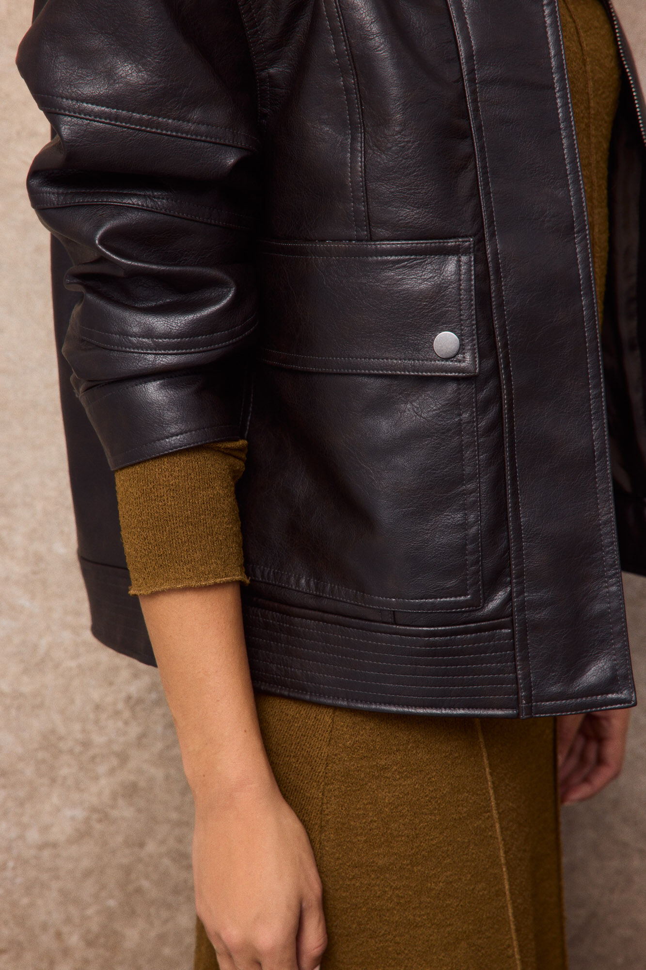 Slowlove Cazadora biker pespuntes