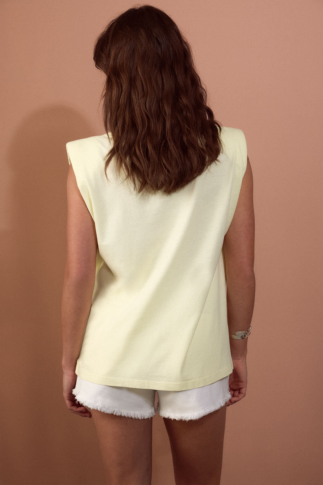 Slowlove Top hombreras Amarillo