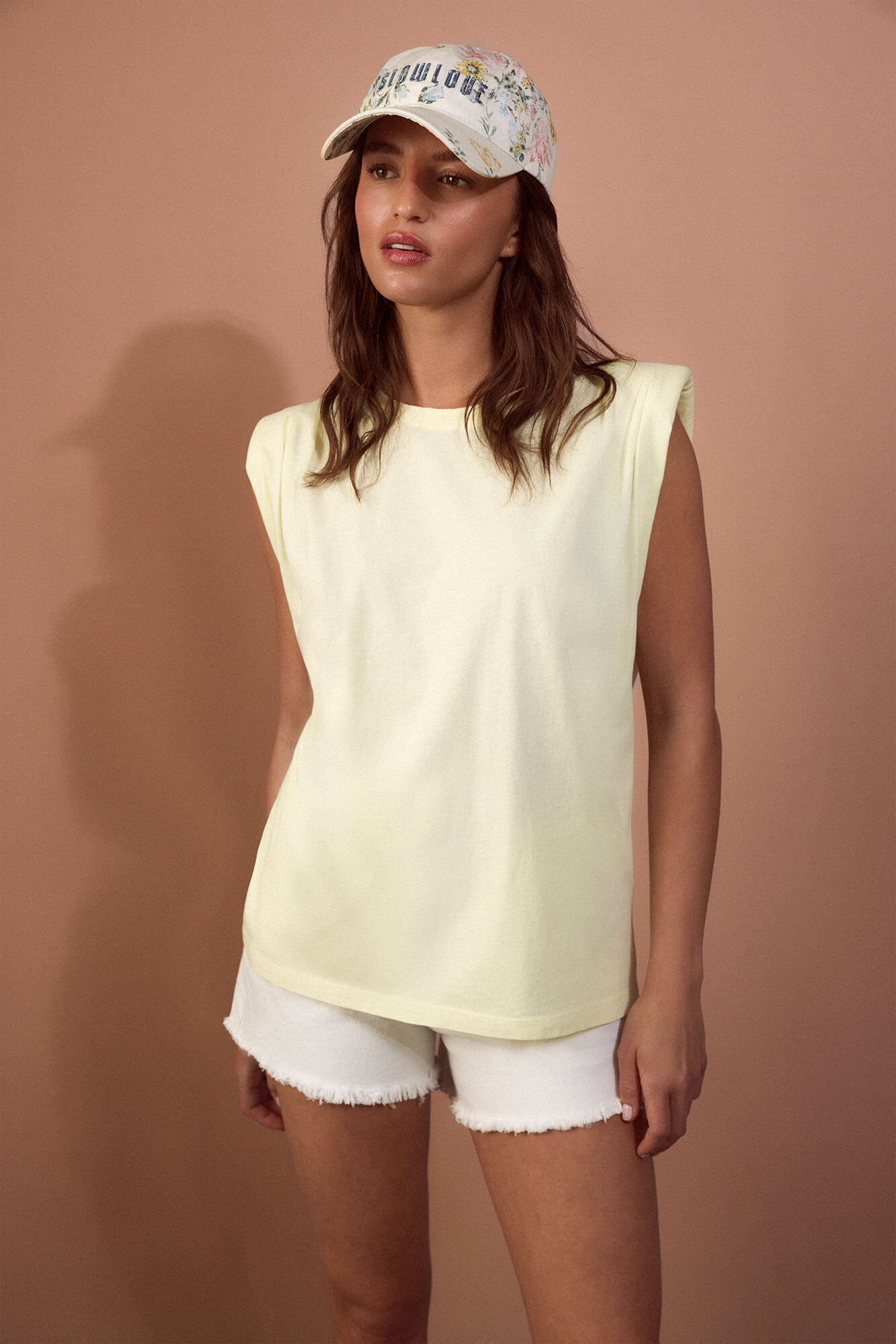 Slowlove Top hombreras Amarillo