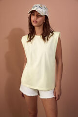 Slowlove Top hombreras Amarillo