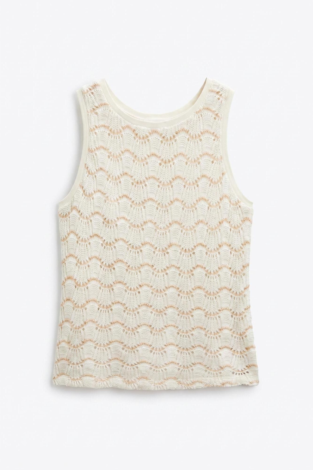Slowlove Top b&aacute;sico ondas Blanco