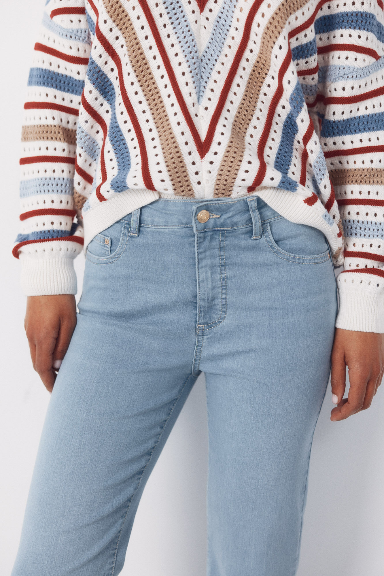 Cortefiel Jeans sensational campana crop Azul oscuro