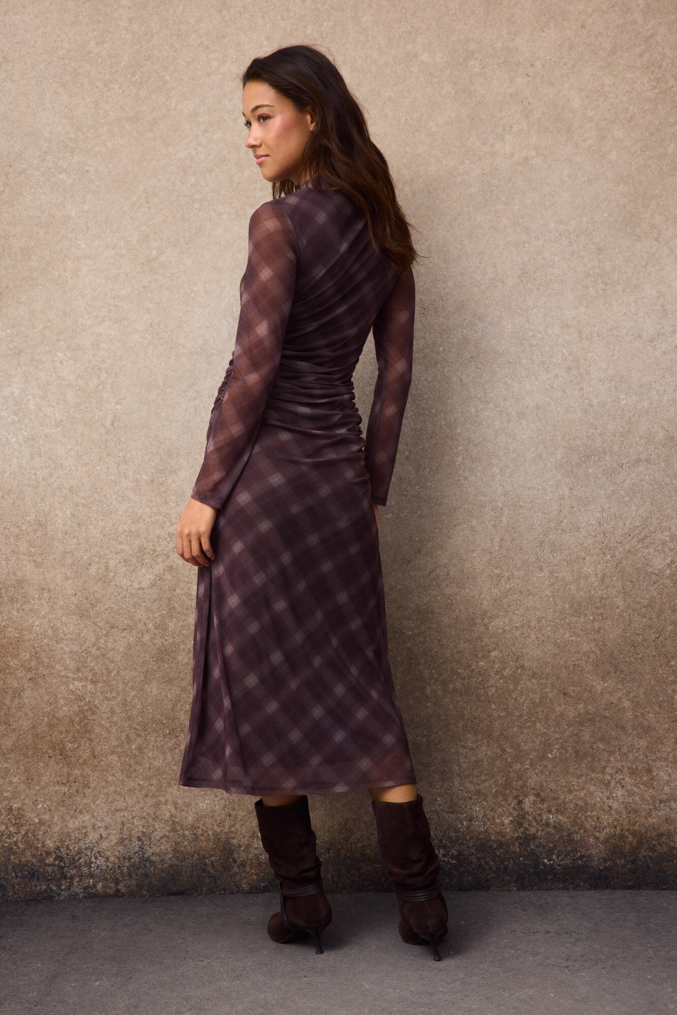 Slowlove Vestido tul cuadros Multicolor