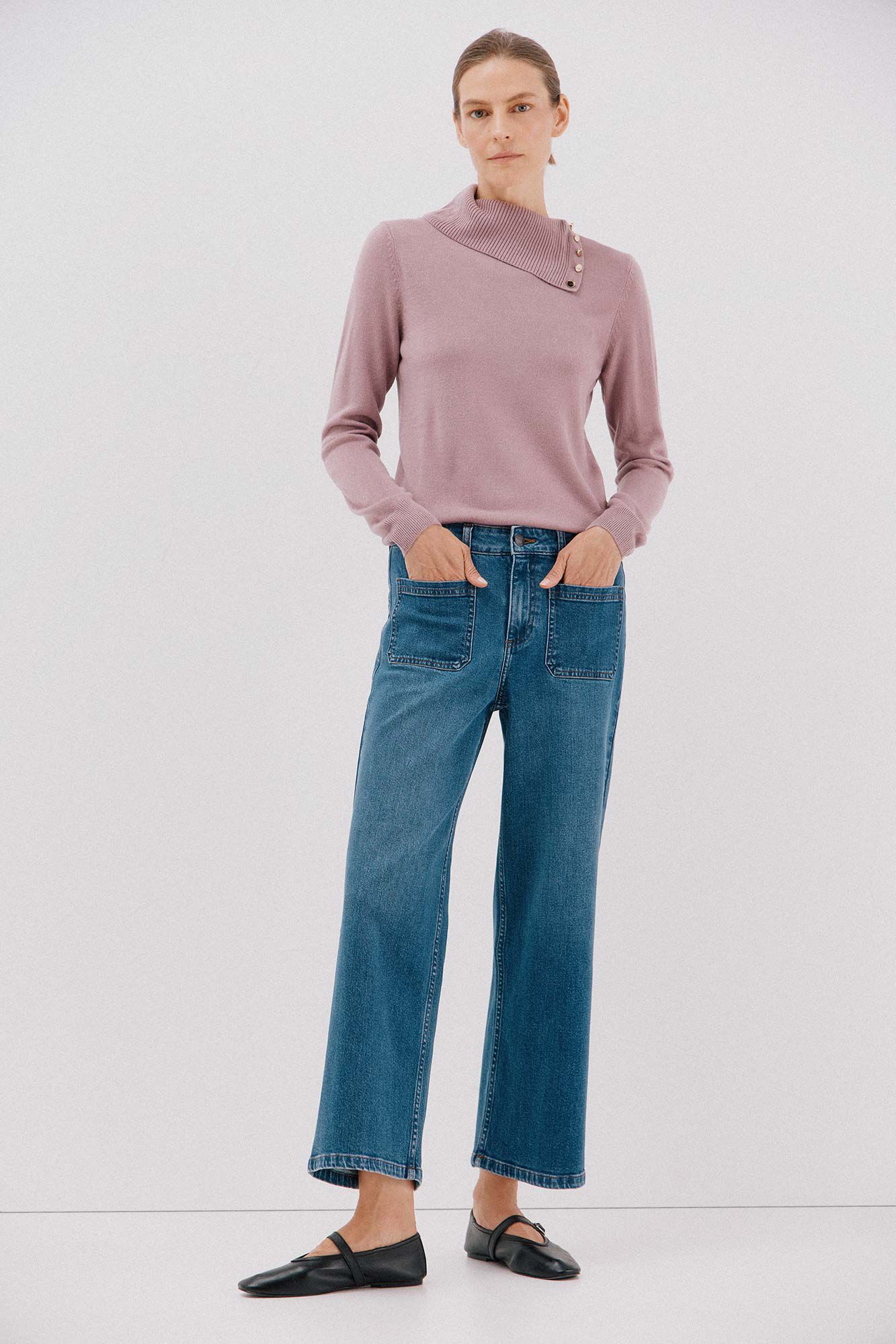 Cortefiel Pantalones marine bolsillos Azul
