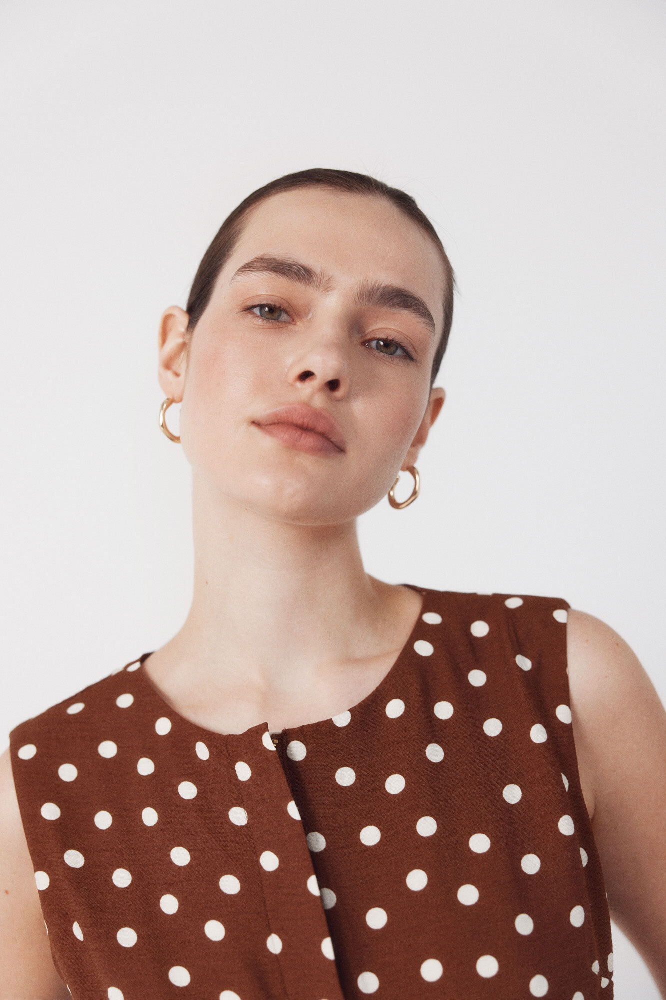 Cortefiel Jumpsuit con cintur&oacute;n Estampado beige