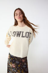 Slowlove Sudadera con logo Estampado blanco