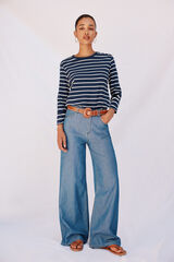 Cortefiel Playera b&aacute;sica con botones dorados Estampado azul