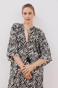 Cortefiel Caft&aacute;n largo estampado