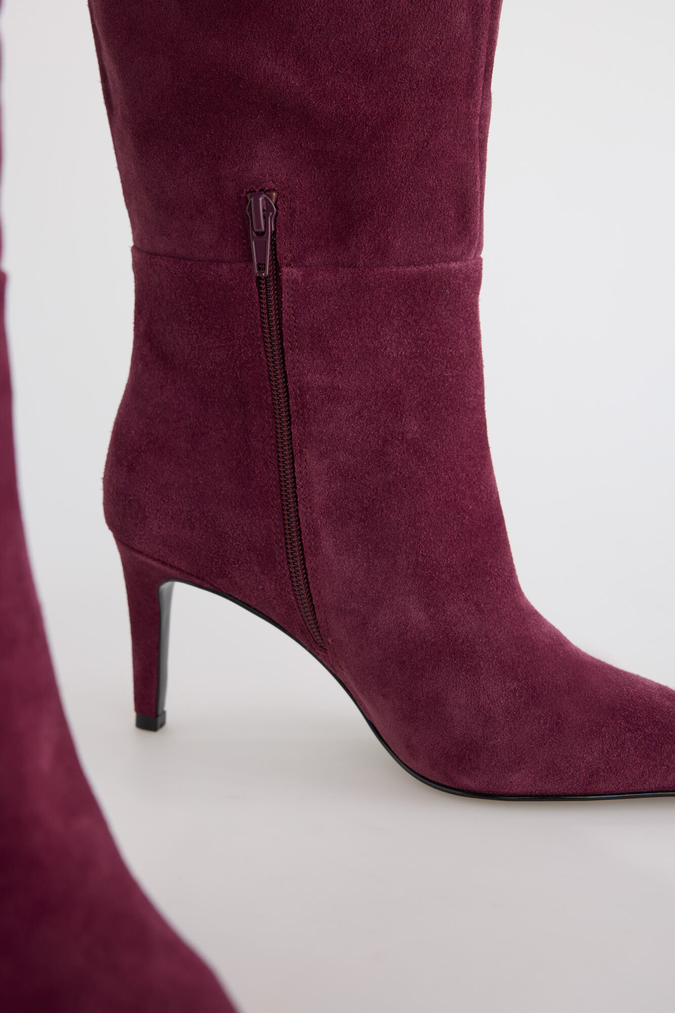 Slowlove Bota alta de serraje Granate