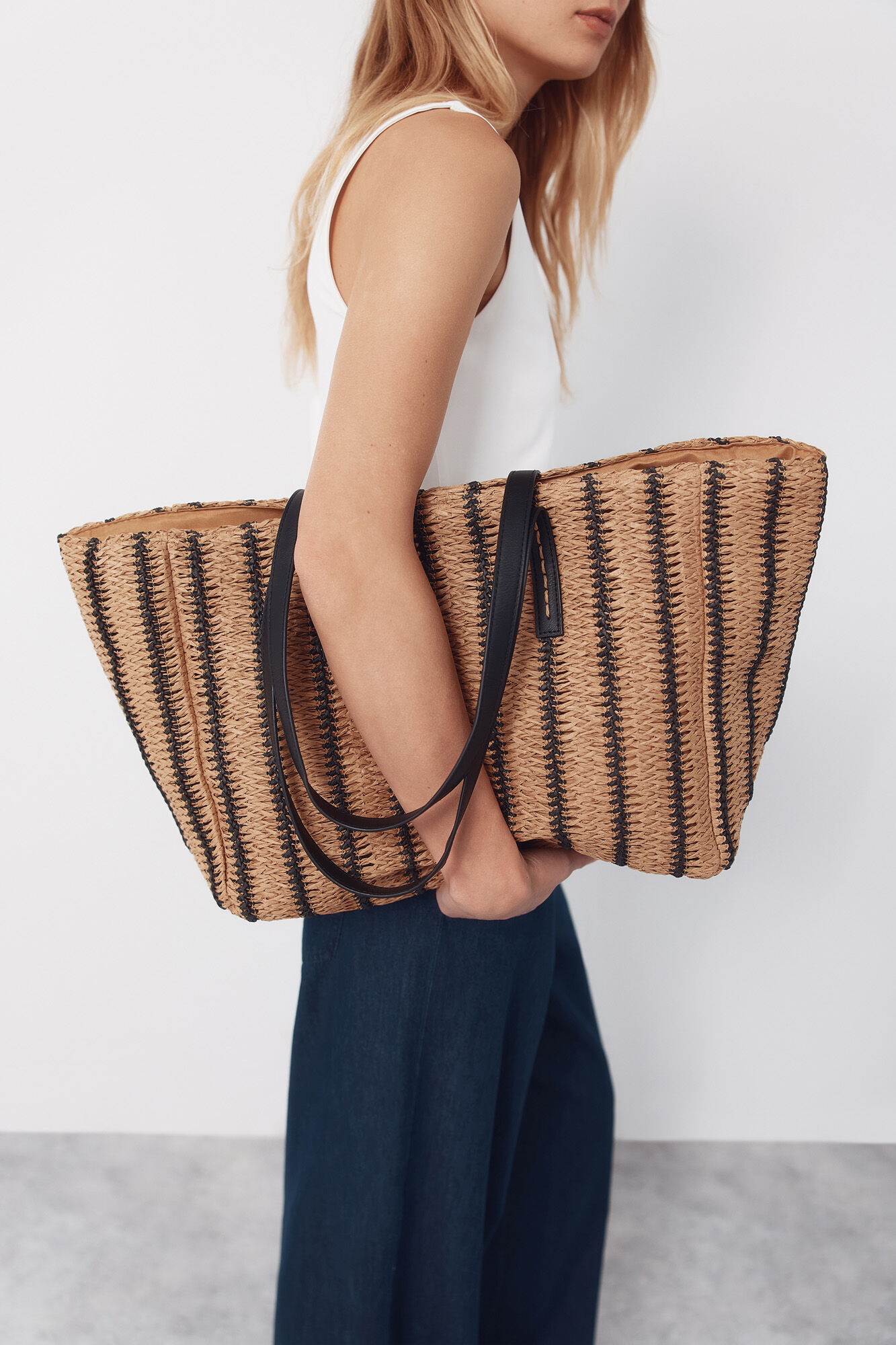 Cortefiel Bolsa shopper estampado de rayas