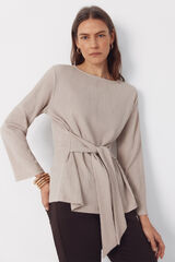 Cortefiel Top con nudo delantero Beige