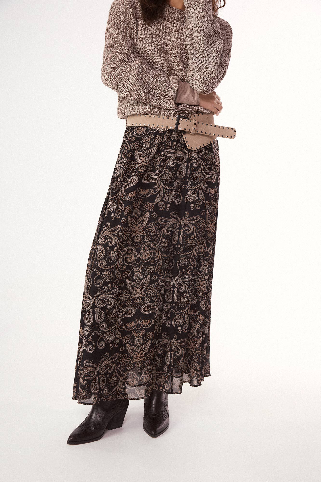 Slowlove Falda estampada con el&aacute;stico