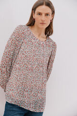 Cortefiel Blusa plisada Multicolor