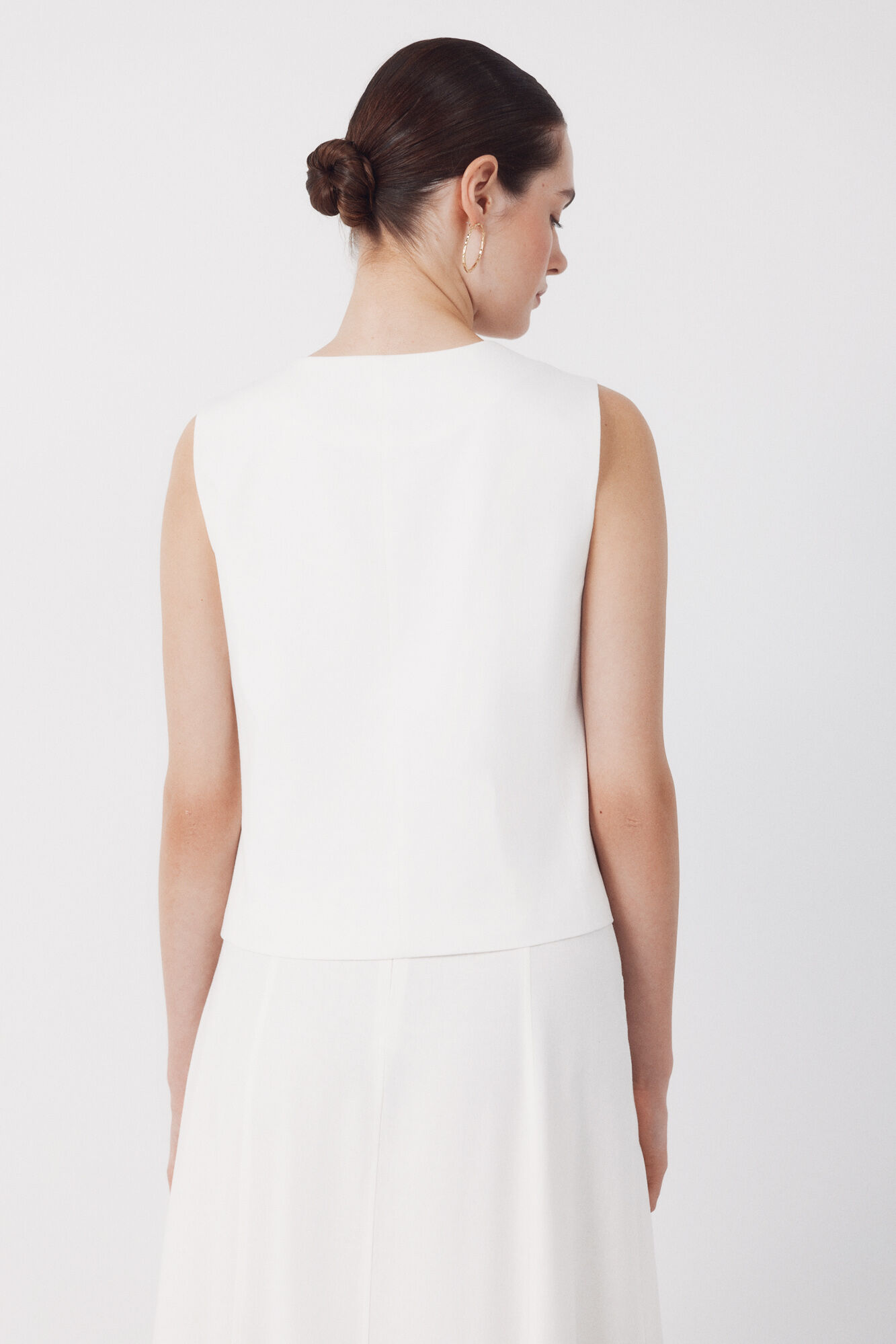 Cortefiel Chaleco sastrero Blanco