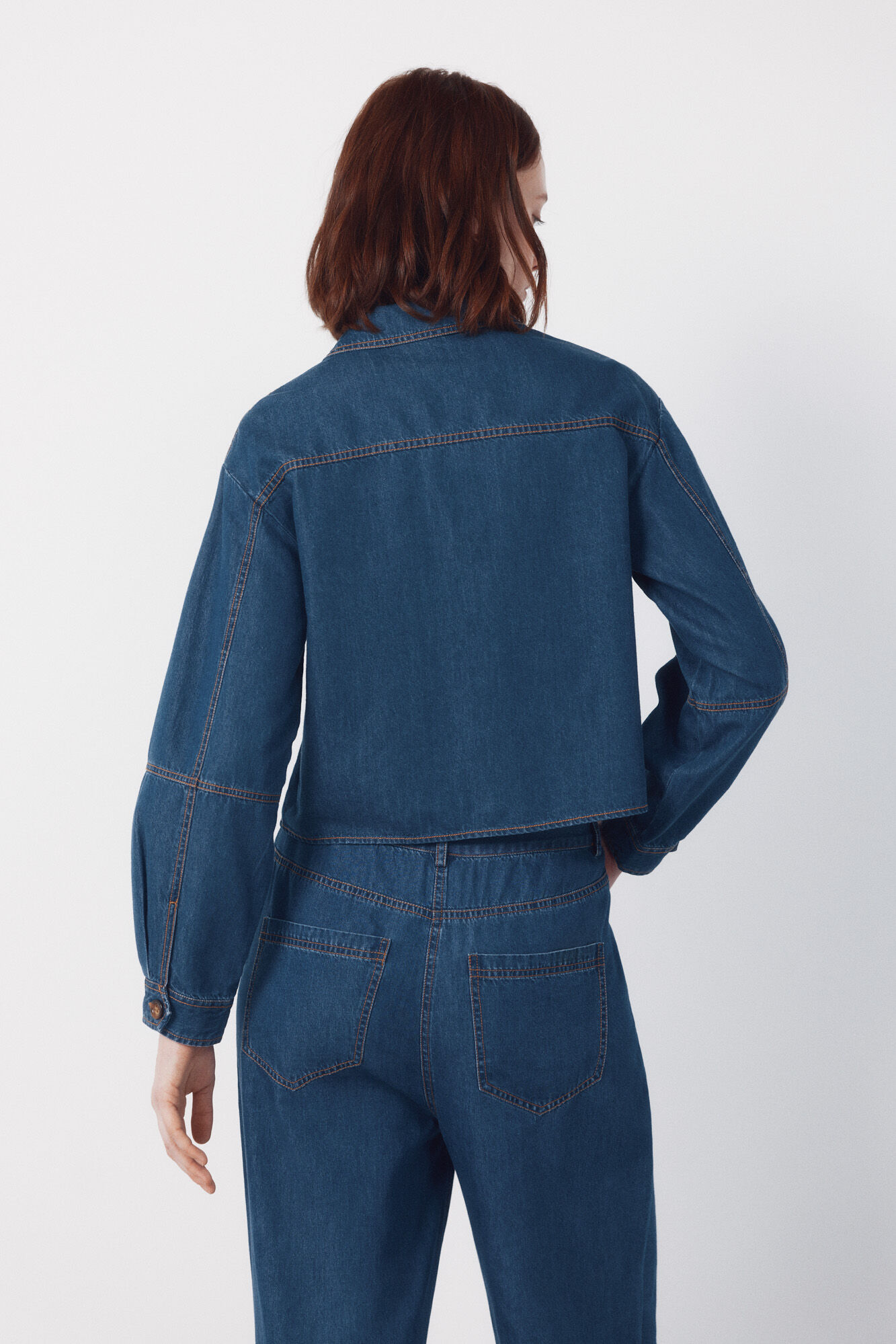 Cortefiel Camisa de mezclilla suave Azul