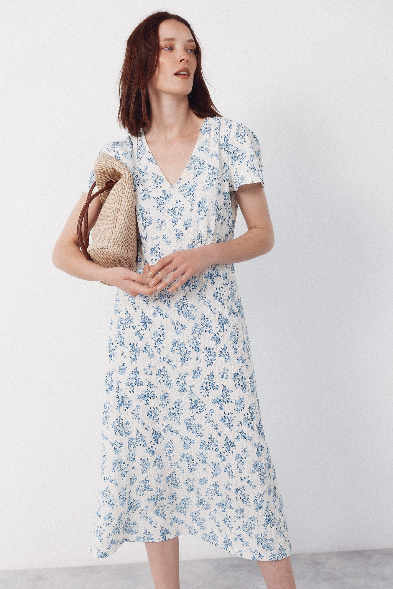 Cortefiel Vestido de estructura estampado