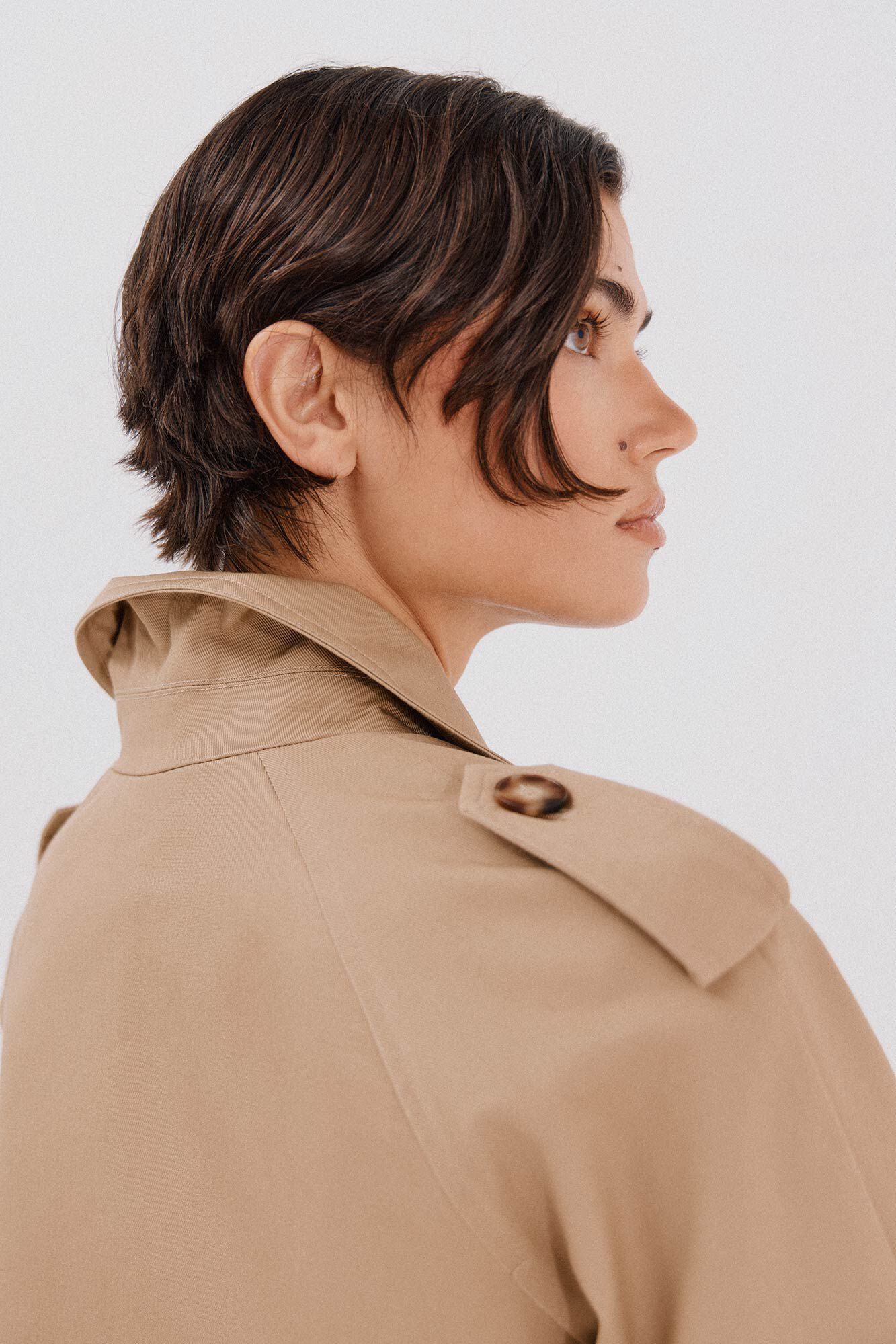 Cortefiel Gabardina larga Beige