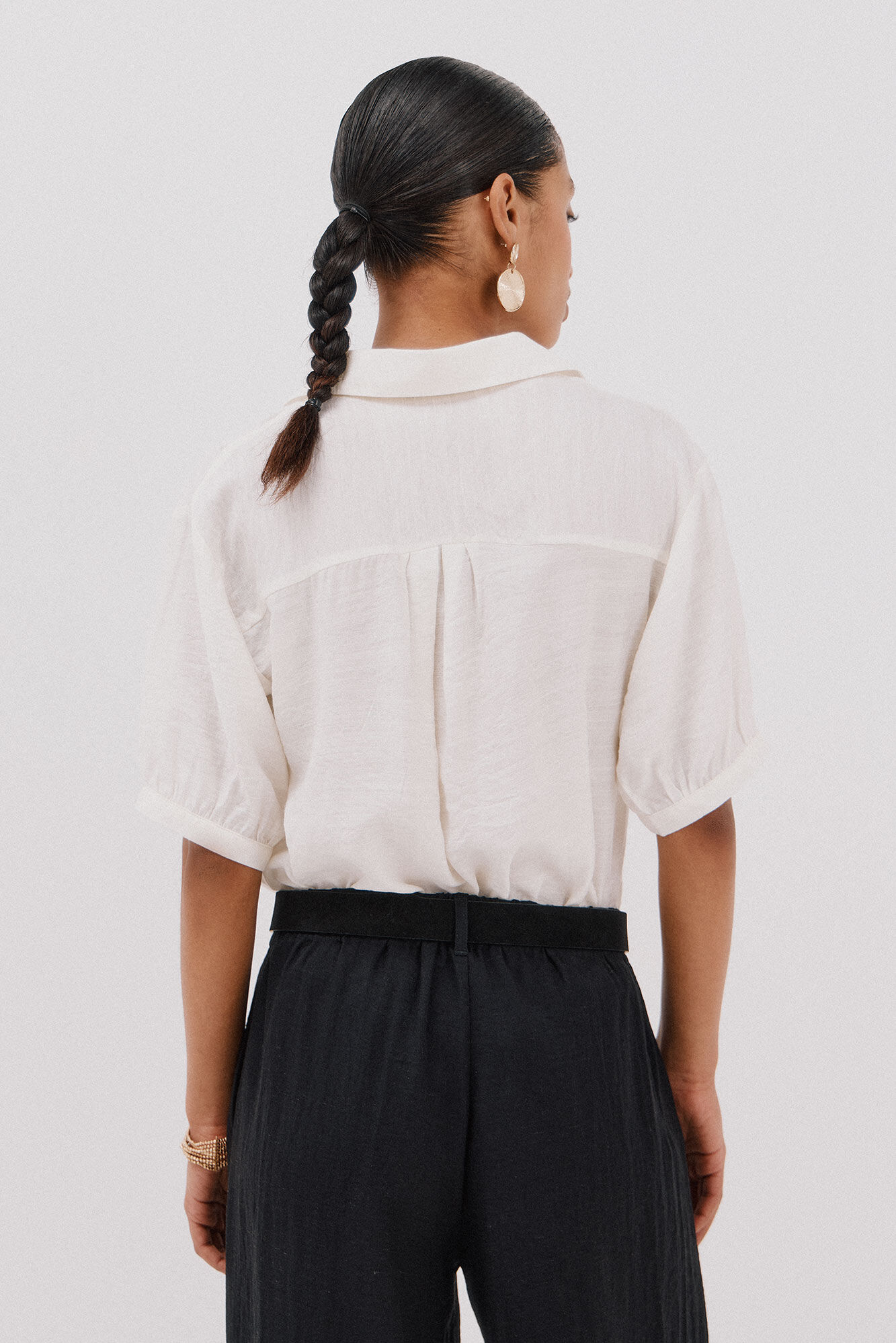 Cortefiel Camisa estampado animal Blanco