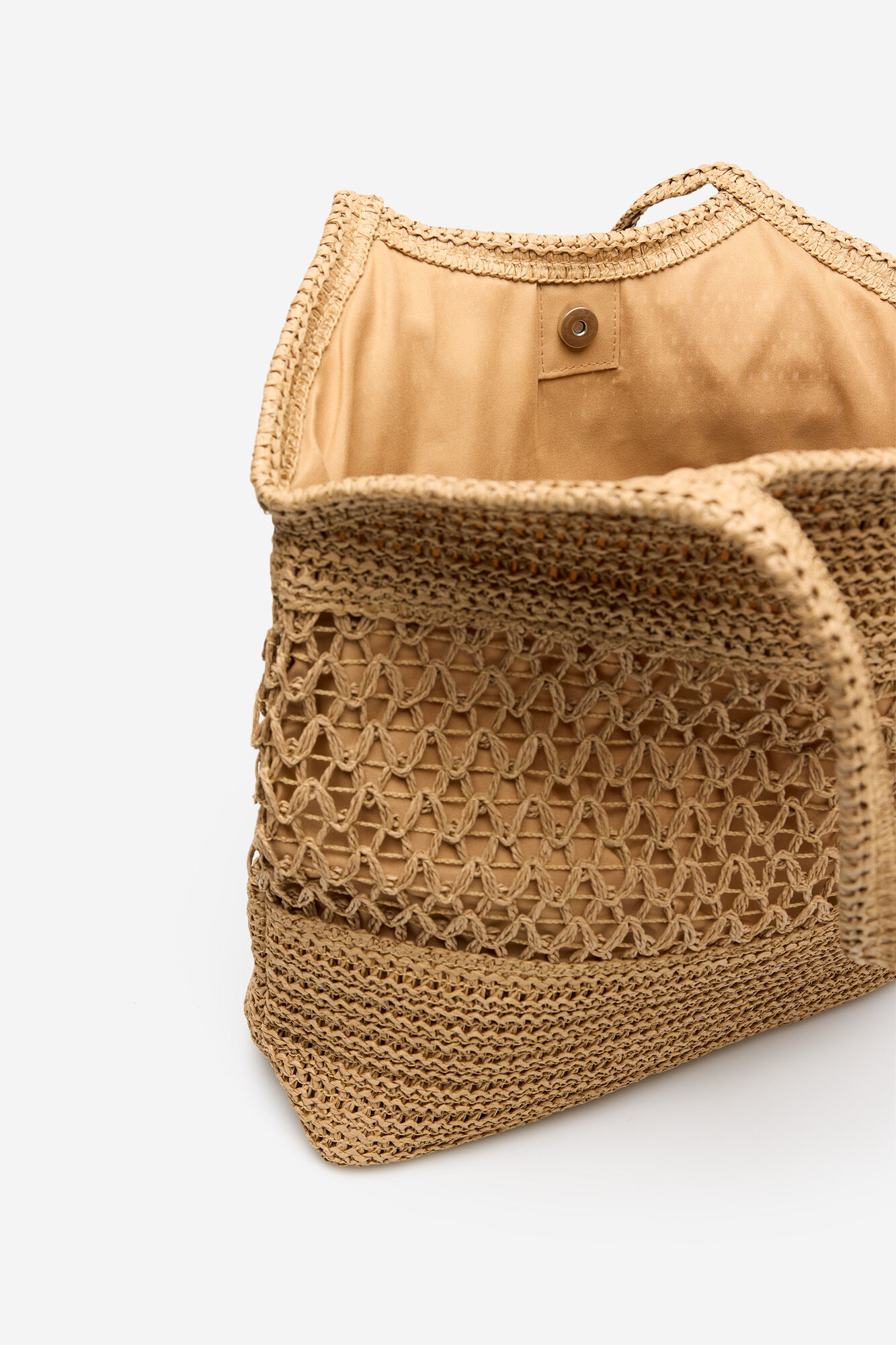 Cortefiel Bolsa tipo tote estampado espigas Marr&oacute;n
