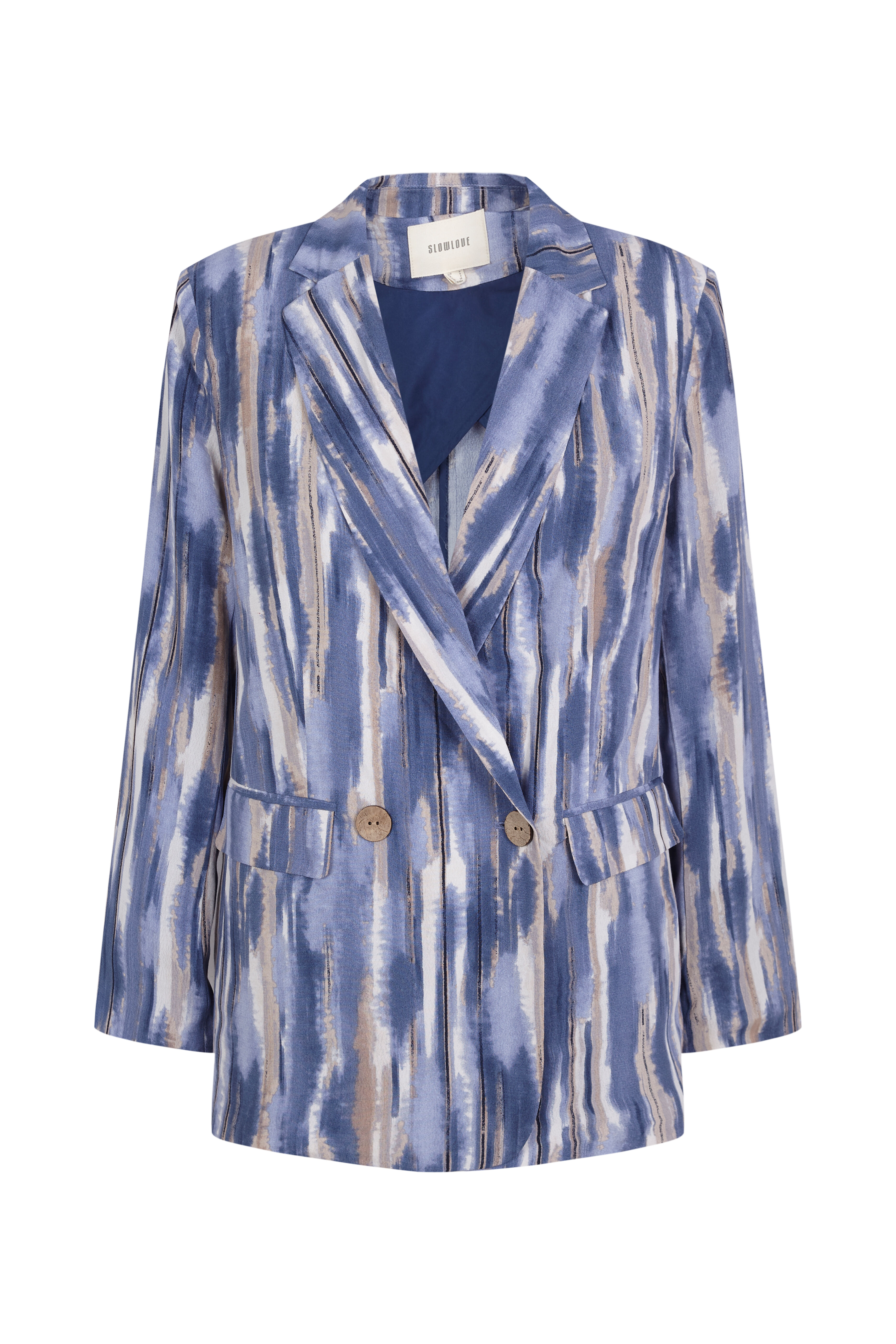 Slowlove Chamarra blazer estampada Estampado azul