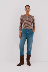 Cortefiel Top de estructura a rayas Marr&oacute;n oscuro