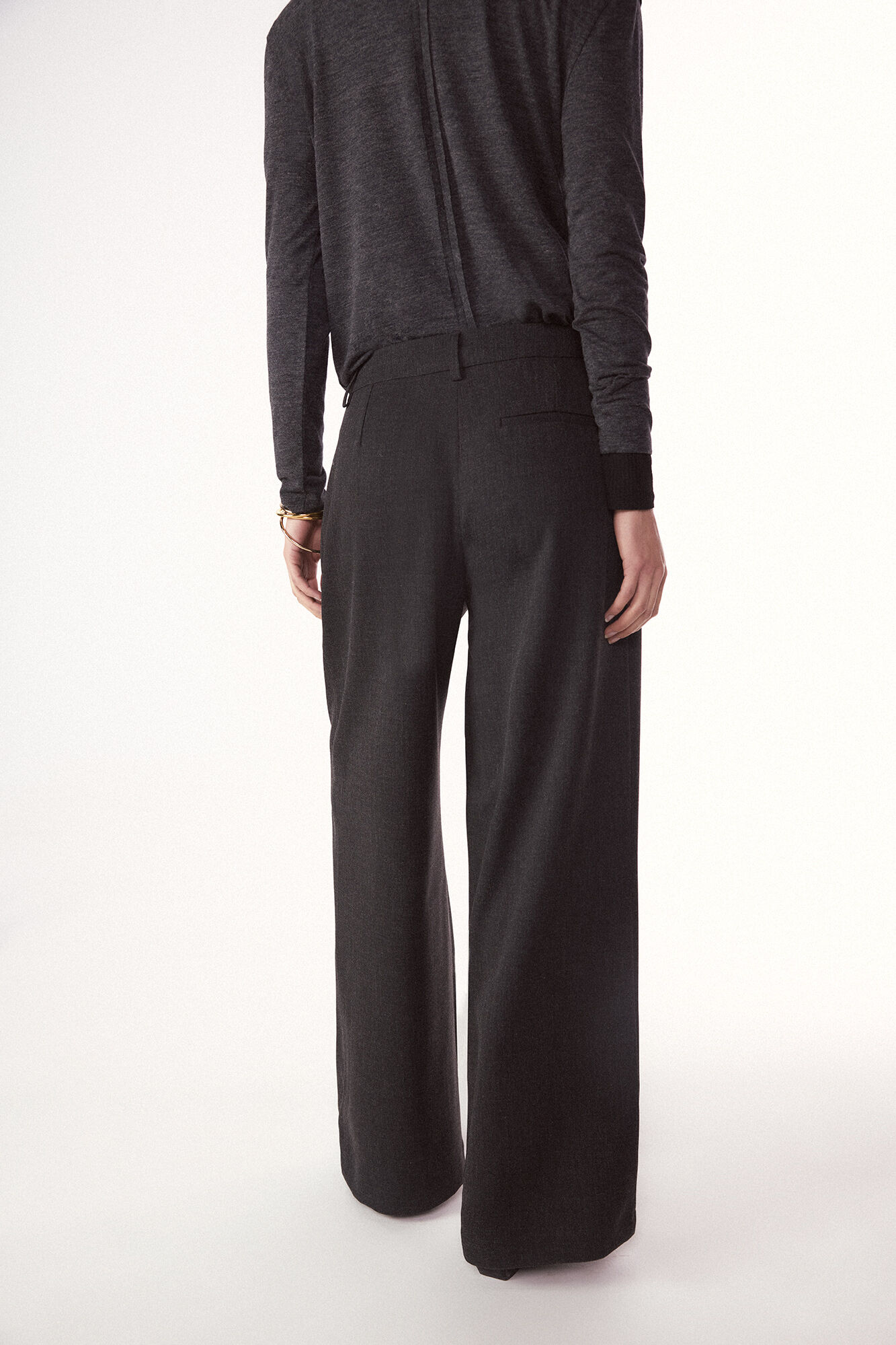 Slowlove Pantal&oacute;n pinzas recto Gris oscuro