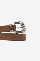 Cortefiel Cintur&oacute;n vaquero topo Marr&oacute;n