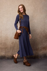 Slowlove Vestido largo melange Azul marino