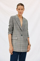 Cortefiel Blazer a cuadros Estampado gris