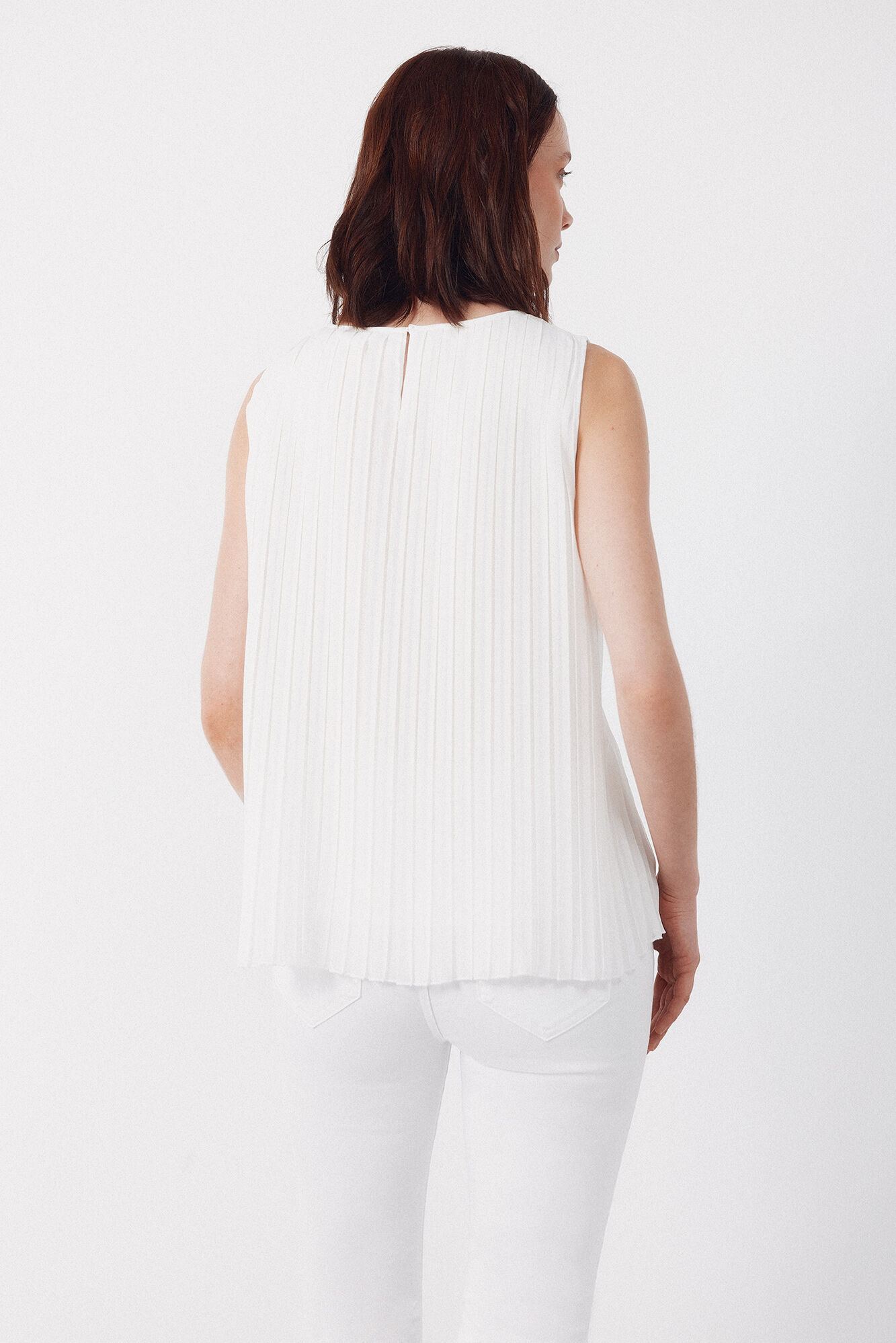 Cortefiel Blusa plisada Blanco