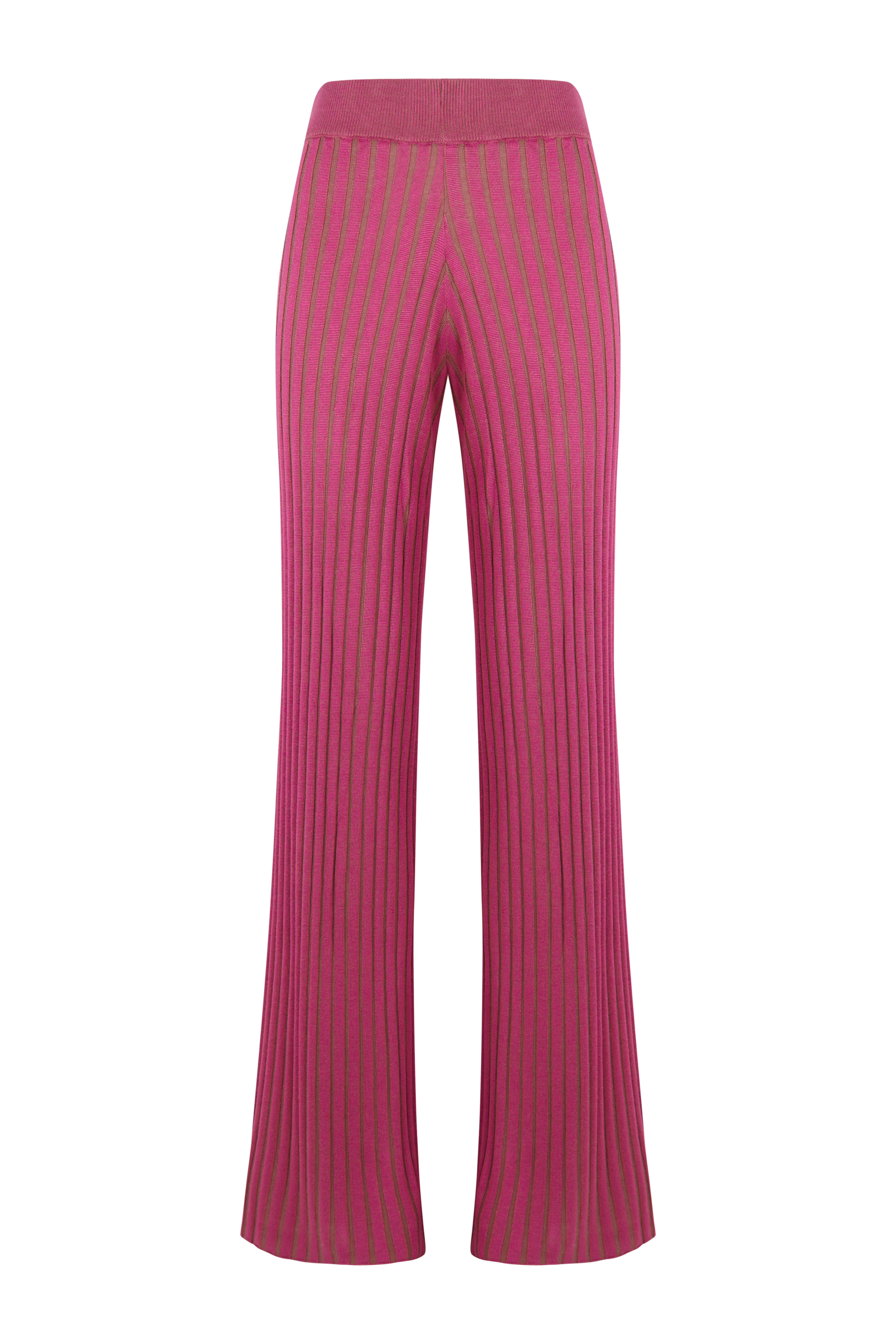Slowlove Pantal&oacute;n de tejido acanalado Fucsia