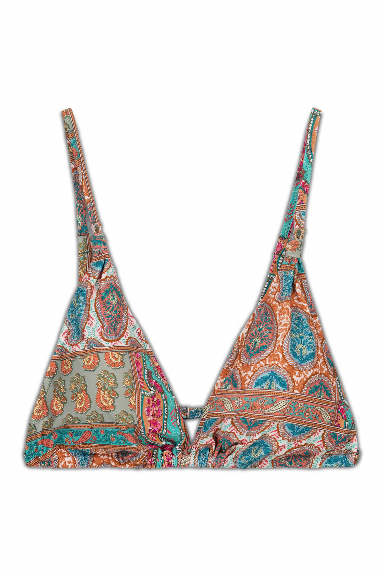 Cortefiel Top de bikini triangular Estampado naranja