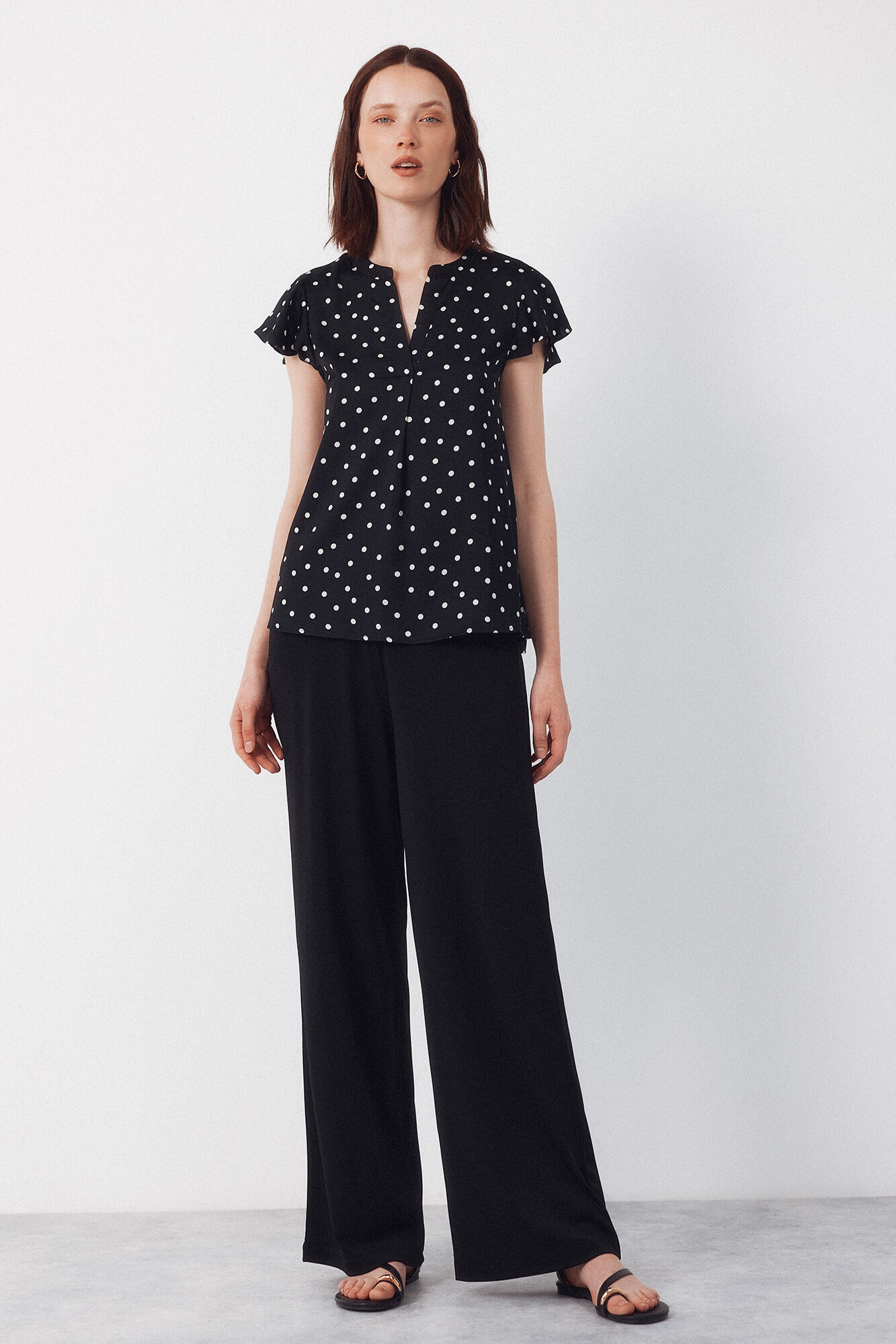 Cortefiel Blusa fluida de manga de vuelo