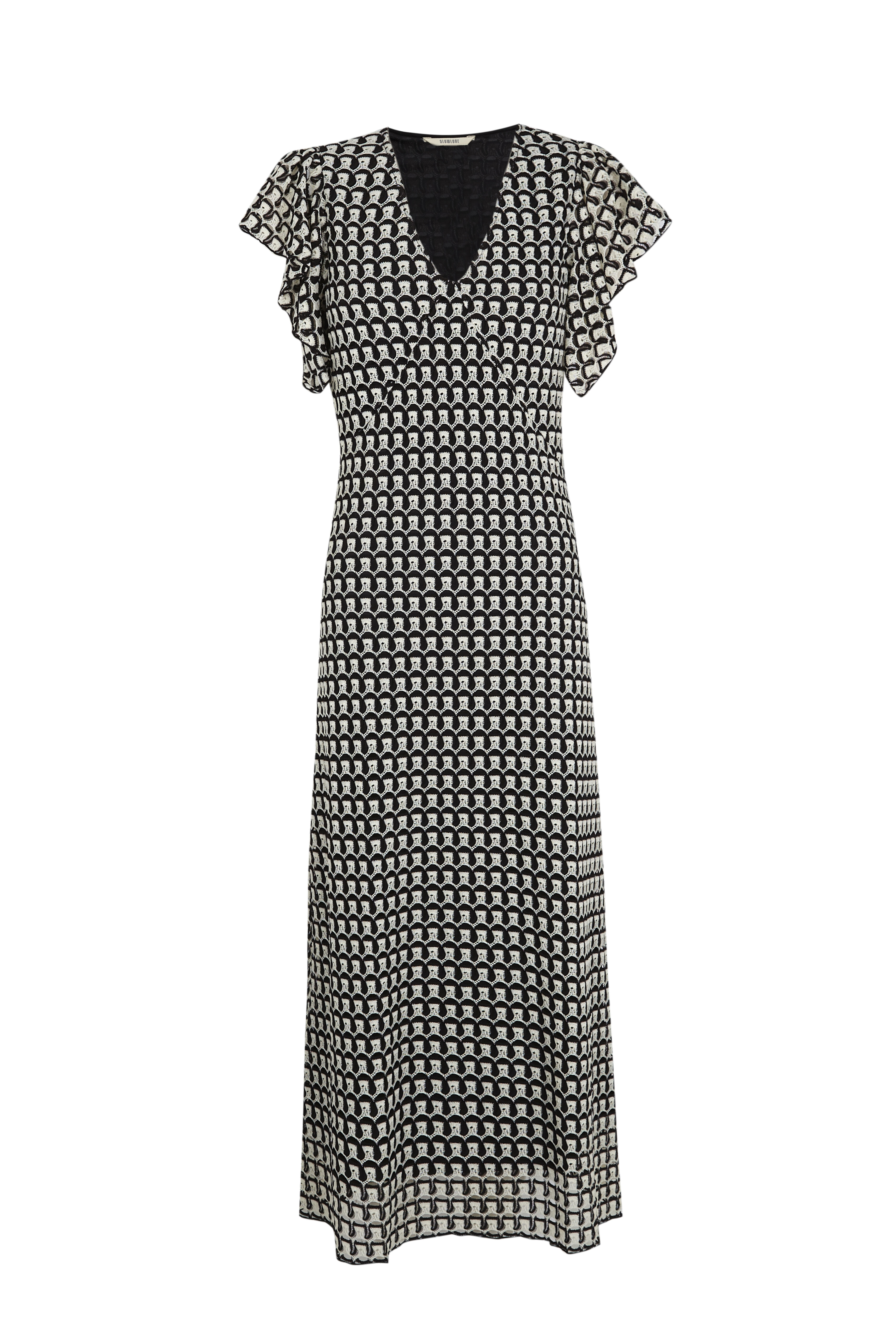 Slowlove Vestido estructura multicolor Negro