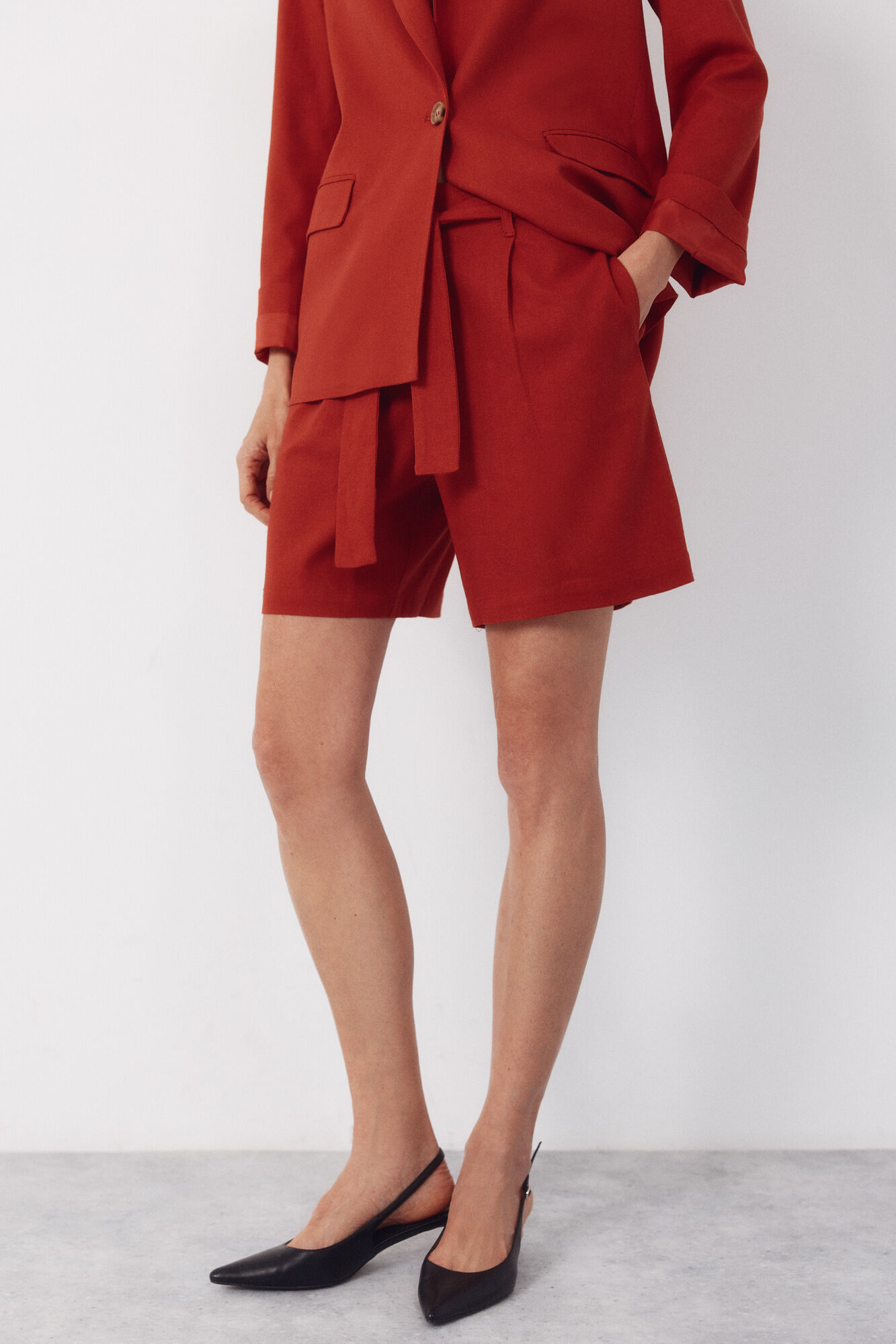 Cortefiel Pantal&oacute;n bermuda de lino