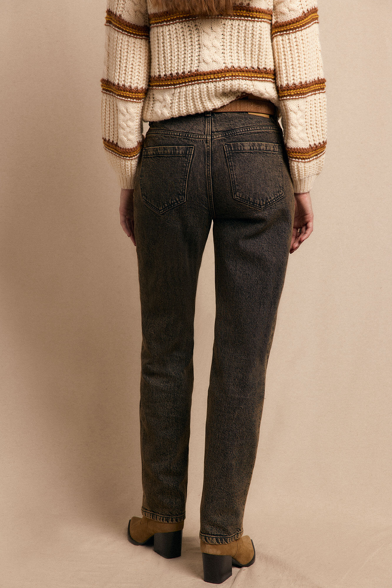 Slowlove Jeans marr&oacute;n Overdye Gris