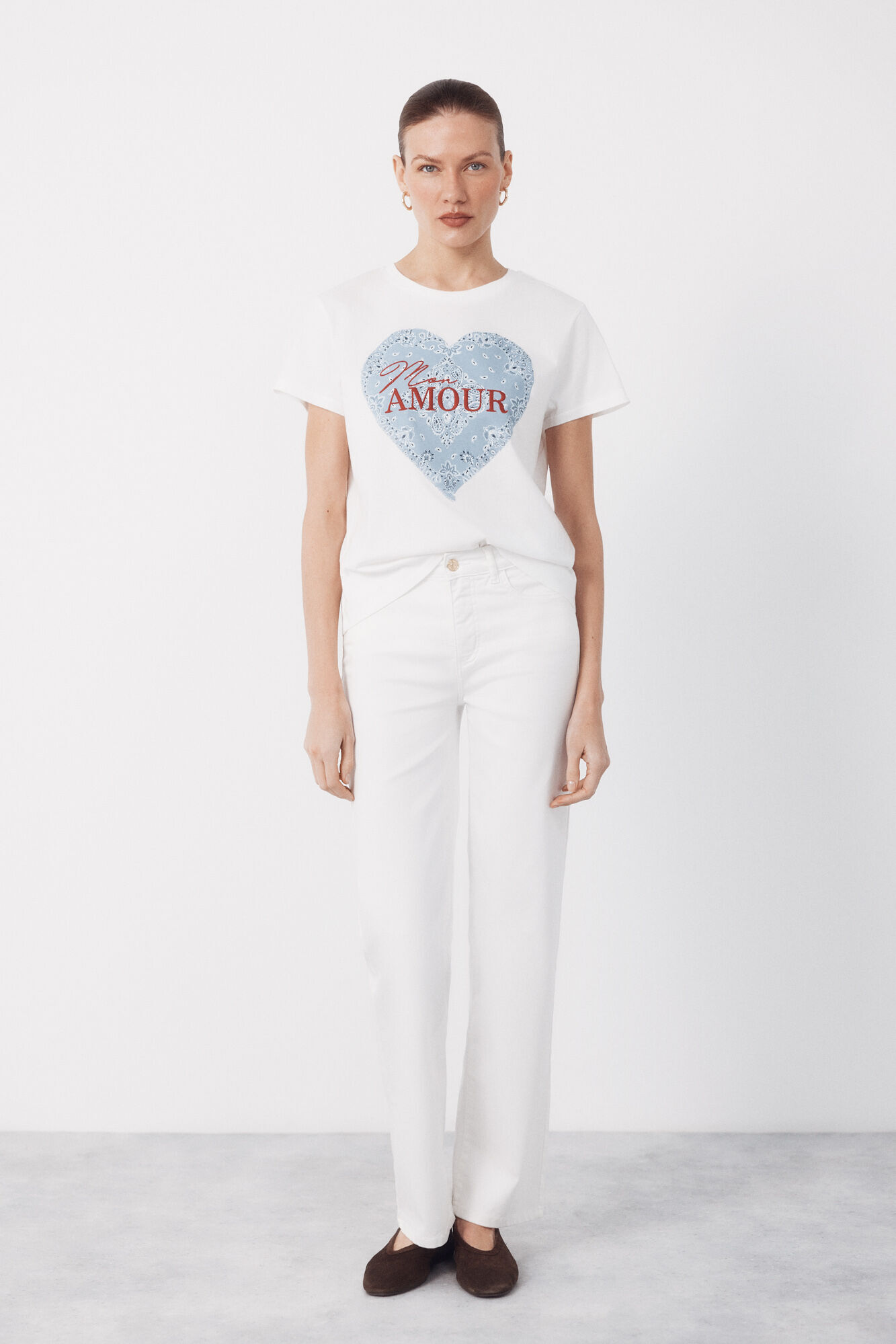 Cortefiel Playera con estampado posicional