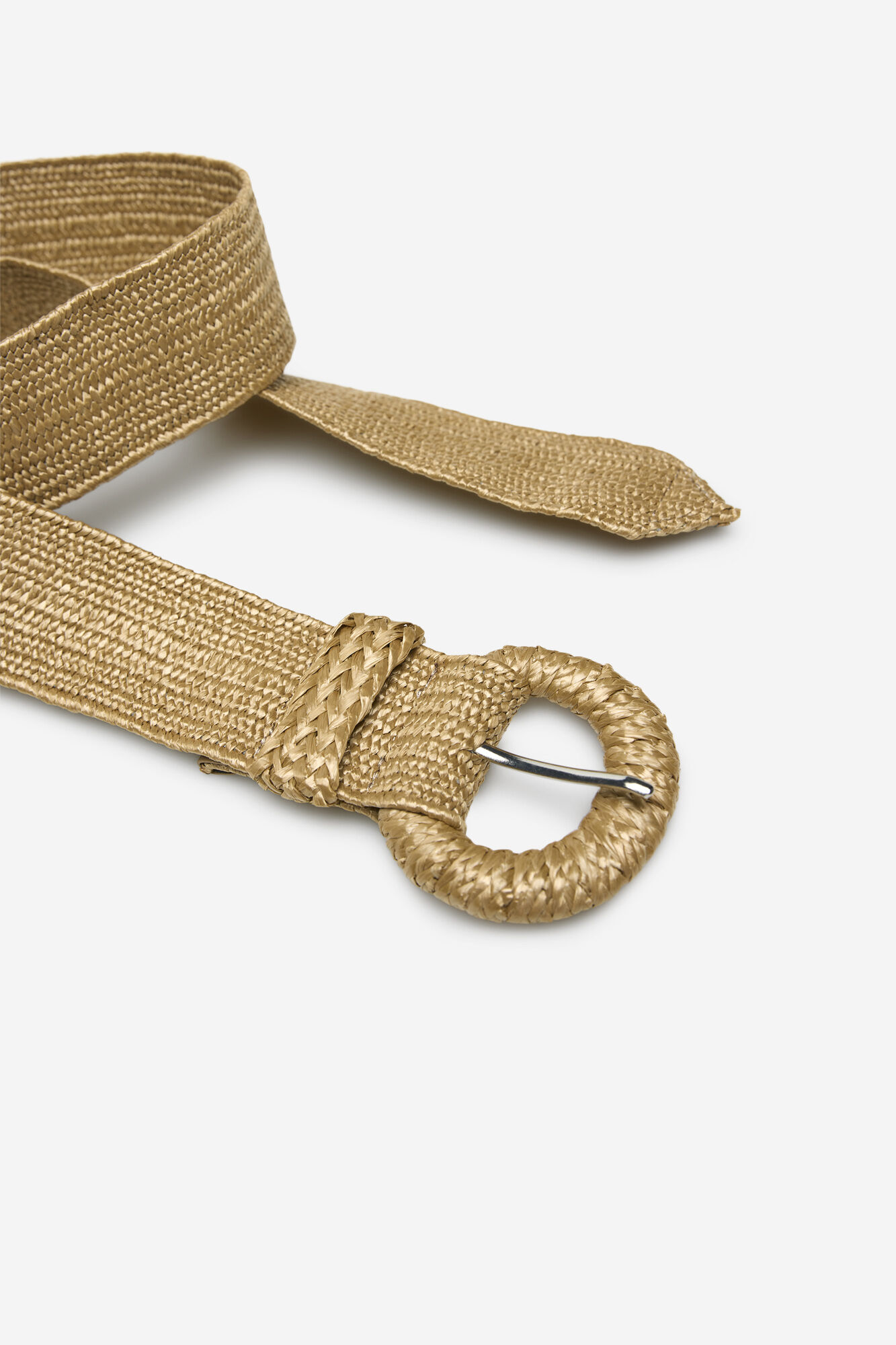 Cortefiel Cintur&oacute;n el&aacute;stico de rafia Beige