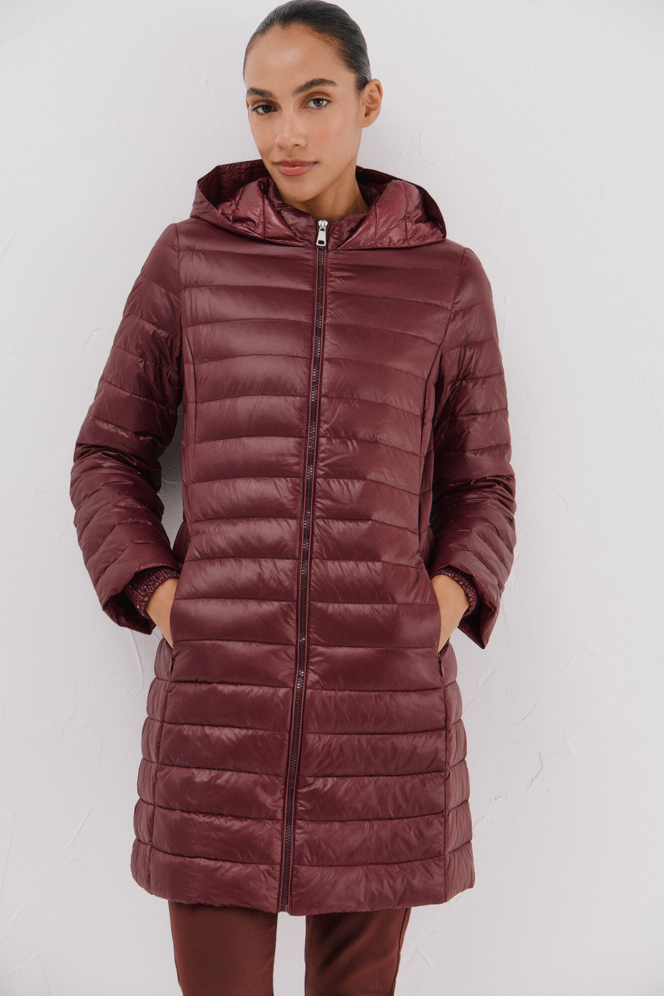 Cortefiel Abrigo largo plumas