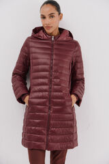 Cortefiel Abrigo largo plumas Vino