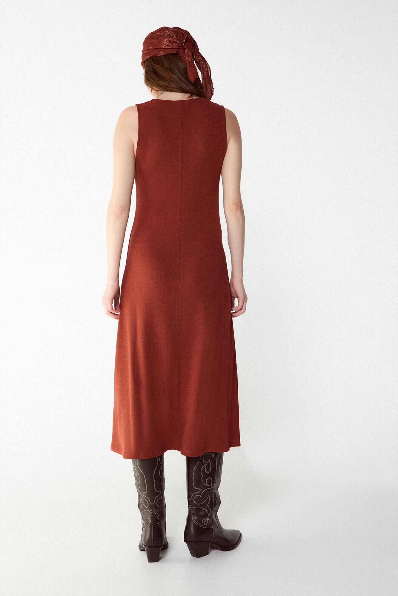 Slowlove Vestido b&aacute;sico con estructura Marr&oacute;n