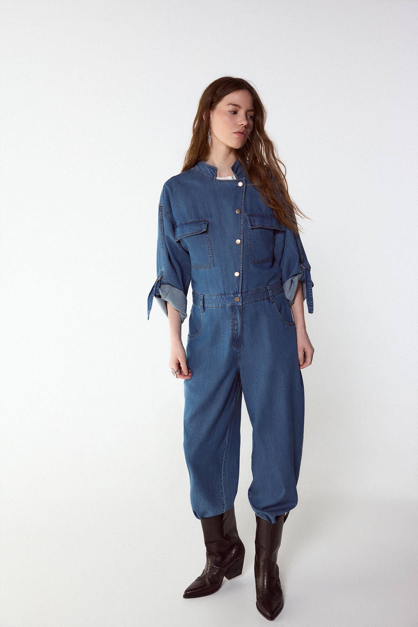 Slowlove Jumpsuit de mezclilla cargo